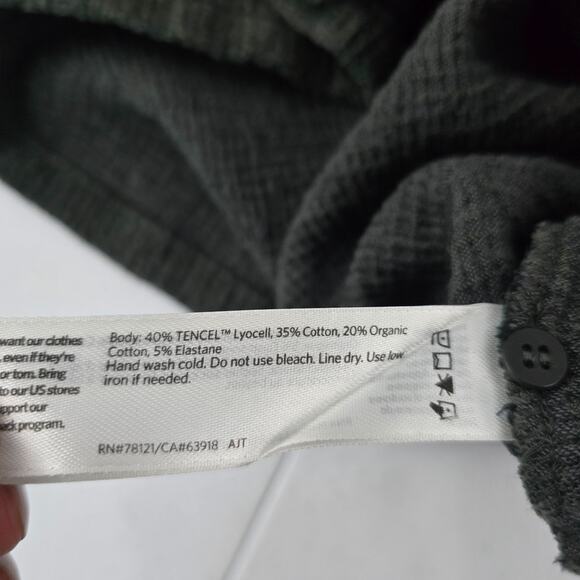 Eileen Fisher Textured Knit Short Sleeve Top Tencel Dark Gray XL 5957 SCOOP - Picture 8 of 10